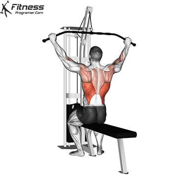 Wide-Grip Lat Pulldown hareket gösterimi